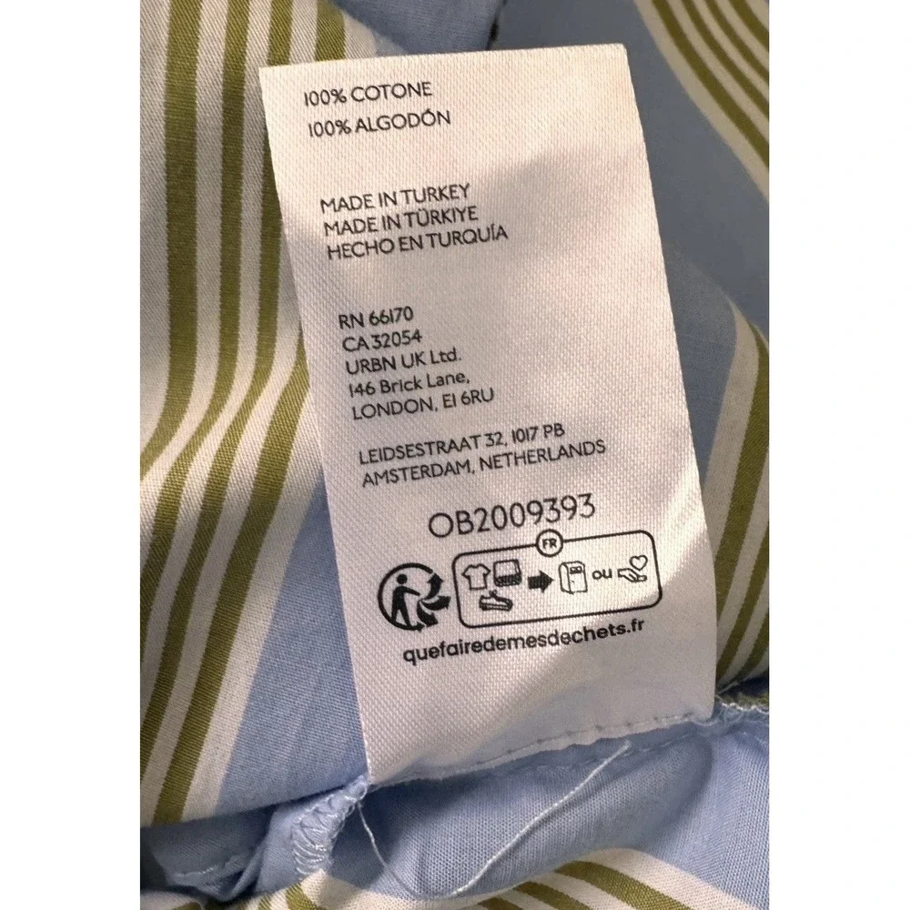 NEW Maeve Short Sleeve Crossover V-Neck Midi Dress Striped Petite Small Blue - Picture 12 of 12